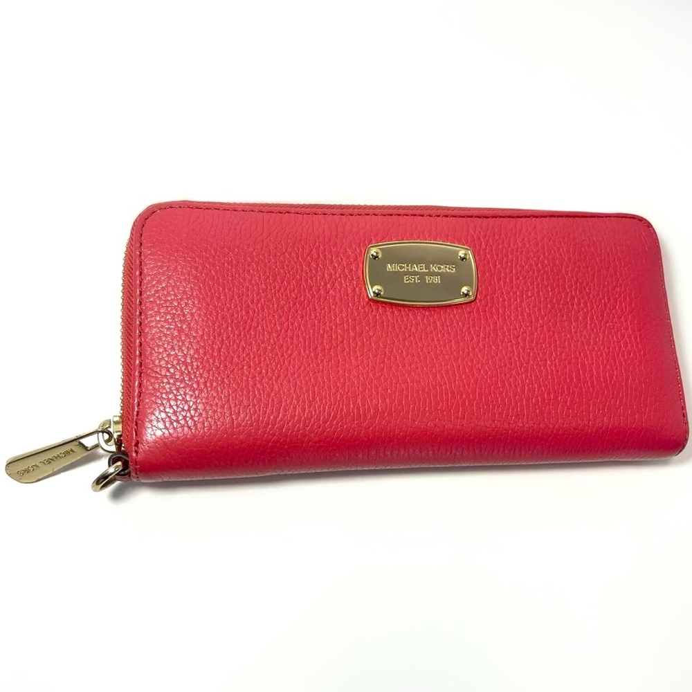 Michael Kors Large Leather Wallet Coral